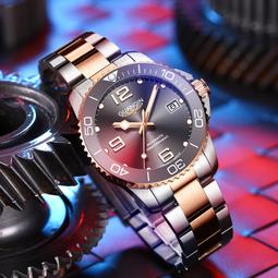 48H出貨丶品牌手錶全自動機械錶奢華水鑽情侶款防水真皮藍寶石鏡面6037 歷史價格詳細信息