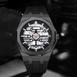 48h出貨丶品時手錶男士機械風鏤空腕錶三眼石英男款手錶防水watch 歷史價格詳細信息