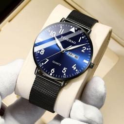 48H出貨丶全自動石英非機械鎢鋼色鋼帶情侶手錶夜光日曆男女士防水學生手錶 歷史價格詳細信息