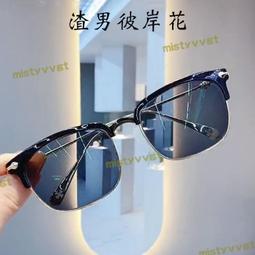 感光變色防藍光近視眼釒競男女學院風純鈦合金大框大臉韓版帥氣半框 歷史價格詳細信息