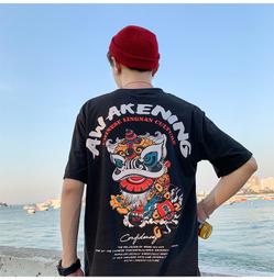 夏季寬鬆潮流日系 休閒 寬鬆 印花 無袖背心 輕磅T恤 學生夏天散熱背心男-毛毛男裝 歷史價格詳細信息