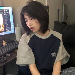 美式ins復古國潮牌設計感純棉短袖T恤男女夏季寬松顯瘦bf情上衣-正正男裝 歷史價格詳細信息