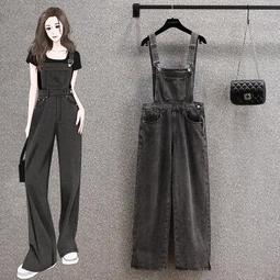 大碼裝牛仔背帶褲寬鬆男士牛仔布吊帶連褲撕裂牛仔褲流行吊帶 歷史價格詳細信息