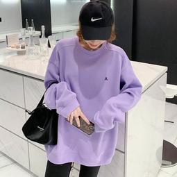 台灣現貨【????櫻桃大尺碼】大尺碼圓領大學t 春秋薄棉質長袖衛衣女韓版寬松顯瘦設計感上衣網紅W22550  露天市集  全 歷史價格詳細信息