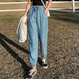 韓版牛仔褲 牛仔縮口褲 丹寧縮口褲Jogger Pants顯瘦束口褲 多口袋彈性牛仔長褲(307-7479)男sun-e 歷史價格詳細信息