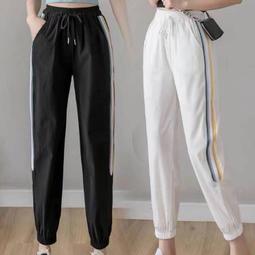 運動休閒冰絲束腳褲女夏季薄款2023新款爆款小個子夏天涼涼衛褲女 歷史價格詳細信息