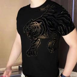 龍虎圖騰上衣✨✨短袖t恤男上衣新款男潮流夏季3D印花中國風寬松大碼男裝上衣 歷史價格詳細信息
