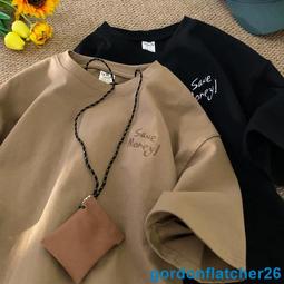 美式復古純棉短袖t恤男夏季潮牌小眾五分袖寬松高街半袖體恤印花【台灣公司免稅開發票】 歷史價格詳細信息