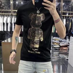 T恤 亮片暴力半熊 短袖男女 透氣棉打底衫 男生 女生 上衣 衣服-MINTS名仕男裝 歷史價格詳細信息