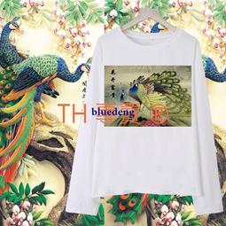 超商1件免運 中國風主題T恤秋季新款國潮長袖學生寬松愛國醒獅上衣男打底上衣 歷史價格詳細信息