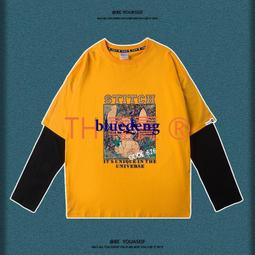 超商1件免運 早秋韓版ins原宿風復古簡約字母印花打底上衣寬松百搭長袖T恤男女 歷史價格詳細信息