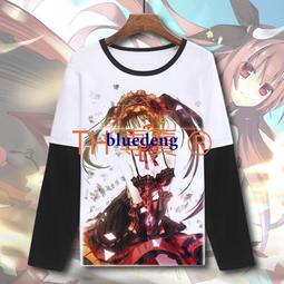約會大作戰周邊 時崎狂三 夜刀神十香cos短袖T恤夏季動漫痛衣服黑#皇運 歷史價格詳細信息