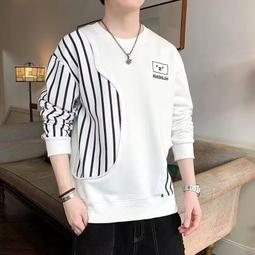 Q大學T男長t恤圓領T恤男長袖打底衫長袖純棉大學T 春秋季圓領大尺碼中青年男士體恤衫打底上衣 歷史價格詳細信息