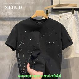 夏季新款潑墨牛仔褲男休閑直筒男士高端九分褲微寬松褲子 歷史價格詳細信息