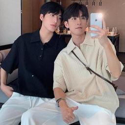 夏季新款華夫格體恤素色淨版寬鬆上衣短袖圓領休閒男女同款-彩虹優選 歷史價格詳細信息