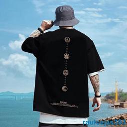 短袖男 短T男生 五分袖上衣男士 潮流青春流行圓領城市風貌寬松時尚潮牌潮夏季T恤短袖新款簡約 短袖上衣 KH1-MINTS名仕男裝 歷史價格詳細信息