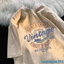 重磅純棉T恤短袖T恤男夏季ins風寬鬆短袖上衣男生衣服加大碼體恤復古風oversize T恤美式上衣-滿599免運 歷史價格詳細信息