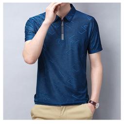 夏季短袖 男士POLO衫 新款拉鍊翻領上衣 潮牌短袖t恤 男裝 男生衣服-22號穿搭 歷史價格詳細信息