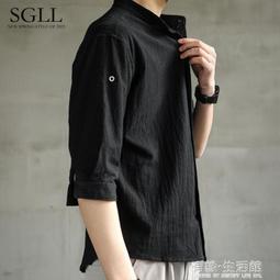 亞麻襯衫男短袖襯衣寬鬆大碼男裝中國風棉麻長袖男士休閒外套上衣 一級棒 歷史價格詳細信息