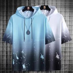 男士漸變短袖t恤【M-3XL】夏季新款寬松半袖莫代爾短袖t恤男士潮牌ins超火體恤百搭男生冰絲體恤衣服@緣投哥服飾-滿599免運 歷史價格詳細信息