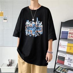 五分袖衣服休閒嘻哈上韓版百搭寬鬆短袖潮流港風夏季男T恤ins新款 歷史價格詳細信息