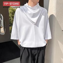 冰絲垂墜感T恤男短袖翻領中年男士polo衫絲光短袖上衣夏季體恤潮流 歷史價格詳細信息