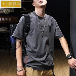 美式復古短袖T恤男寬鬆夏季男裝2022年新款工裝襯shan領短袖yifu男 歷史價格詳細信息