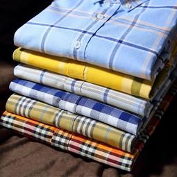 長袖格子襯衫男士春秋季新款休閒百搭條紋方領襯衣透氣上衣服外套 歷史價格詳細信息