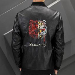 皮衣Romon/羅蒙皮衣男秋冬季加厚韓版潮流夾克衫機車服休閑上衣外套男-促銷 歷史價格詳細信息