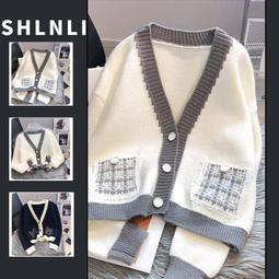 台灣現貨春秋女款v領條紋棒球薄款衛衣休閒運動寬鬆長袖上衣 歷史價格詳細信息