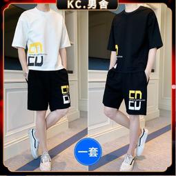運動套裝男 男生套裝 夏季男士休閒短袖套裝男潮流五分袖寬鬆運動學生短褲KD杜蘭特球衣 歷史價格詳細信息