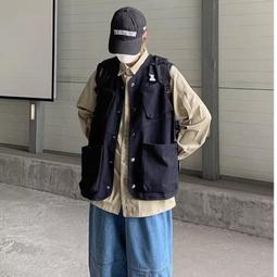 日系工裝馬甲 中性   港風寬鬆外套 背心男 復古多口袋無袖無袖男潮 價格比較,價格查詢,歷史價格詳細信息