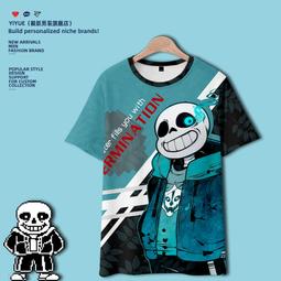 Undertale傳說之下 地下傳說周邊短袖T恤夏季Sans印象寬松體恤#皇運 歷史價格詳細信息