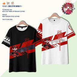 約會大作戰周邊 時崎狂三 夜刀神十香cos短袖T恤夏季動漫痛衣服黑#皇運 歷史價格詳細信息