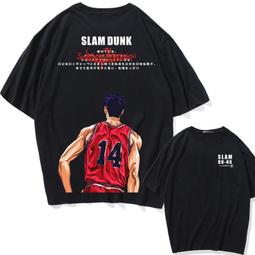 灌籃高手短袖櫻木花道扣籃100%純棉t恤男女情侶裝動漫學生衣服夏#男裝 歷史價格詳細信息