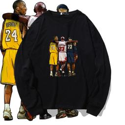 科比短袖男女詹姆斯t恤純棉打底衫三巨頭籃球星合照背影運動上衣#男裝 歷史價格詳細信息