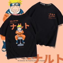 火影忍者t恤漩渦鳴人100%純棉短袖男女動漫休閑寬松潮牌夏季衣服#男裝 歷史價格詳細信息