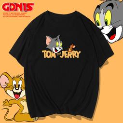 貓和老鼠短袖100%純棉T恤男女休閑寬松上衣學生情侶卡通動漫夏季#男裝 歷史價格詳細信息
