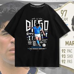 阿根廷球王馬拉多納水洗做舊短袖男裝純棉T恤重磅衣寬松大碼男士n#男裝 歷史價格詳細信息