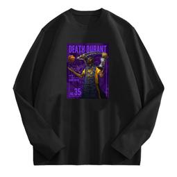 KD杜蘭特長袖T恤男女100%純棉上衣Durant籃球衣休閑寬松衣服學生#男裝 歷史價格詳細信息