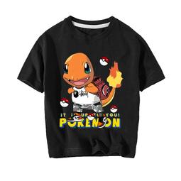 小火龍 短袖上衣 親子裝 寶可夢 大人 小孩 神奇寶貝 台灣製造 純棉 卡通印花 歷史價格詳細信息