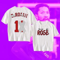 德裏克羅斯戰績t恤100%純棉短袖男女Rose籃球衣風城玫瑰訓練服夏#男裝 歷史價格詳細信息