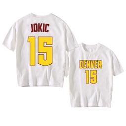 掘金隊約基奇短袖t恤男女純棉上衣休閑寬松學生親子裝籃球衣夏裝#男裝 歷史價格詳細信息