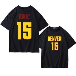 掘金隊約基奇短袖t恤男女純棉上衣休閑寬松學生親子裝籃球衣夏裝#男裝 歷史價格詳細信息