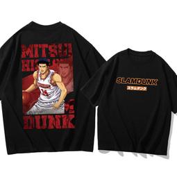 灌籃高手14號三井壽純棉短袖T恤男女休閑寬松情侶半袖夏動漫籃球#男裝 歷史價格詳細信息