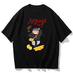 新款卡通印花短袖T恤男女 韓版潮流休閑百搭寬松半袖衣服 日系卡通動漫版半袖T恤 大碼寬松休閑學生百搭潮牌短袖-時尚男裝 歷史價格詳細信息