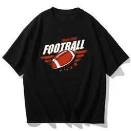 美式橄欖球風T恤男女親子裝兒童裝純棉短袖情侶衣休閑潮流高街頭#男裝 歷史價格詳細信息
