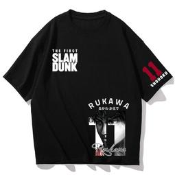 灌籃高手11號流川楓短袖t恤男女純棉上衣動漫籃球青少年學生半袖#男裝 歷史價格詳細信息