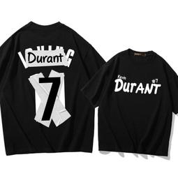 杜蘭特t恤KD純棉短袖男女籃網7號35號籃球衣潮牌學生打底衫寬松夏#男裝 歷史價格詳細信息