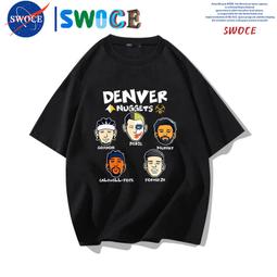 掘金隊約基奇短袖t恤男女純棉上衣休閑寬松學生親子裝籃球衣夏裝#男裝 歷史價格詳細信息